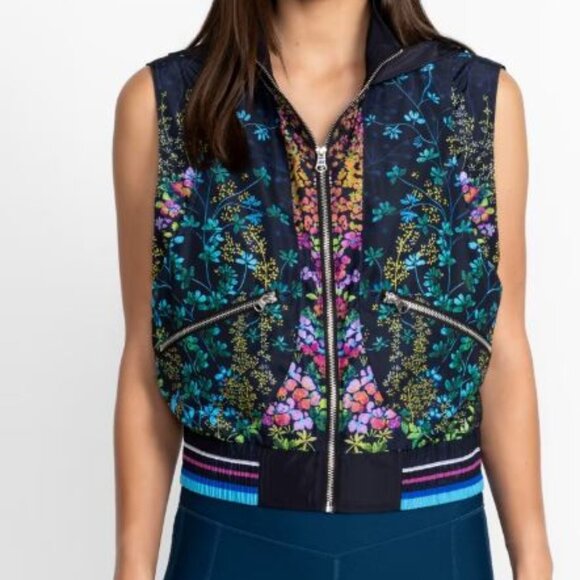 NWT Johnny Was Biya JW Active Utility Hooded Vest Magic Garden Jacket